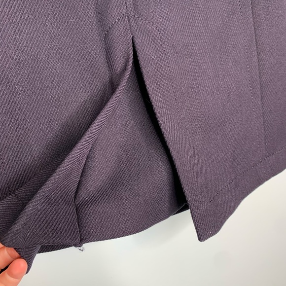 LOFT Navy Blue Front Pleat Lined Skirt - Picture 3 of 6